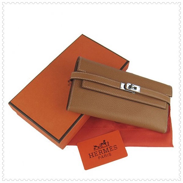 Hermes Kelly Wallet Saddle Brown